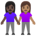 women holding hands, dark skin tone, medium skin tone